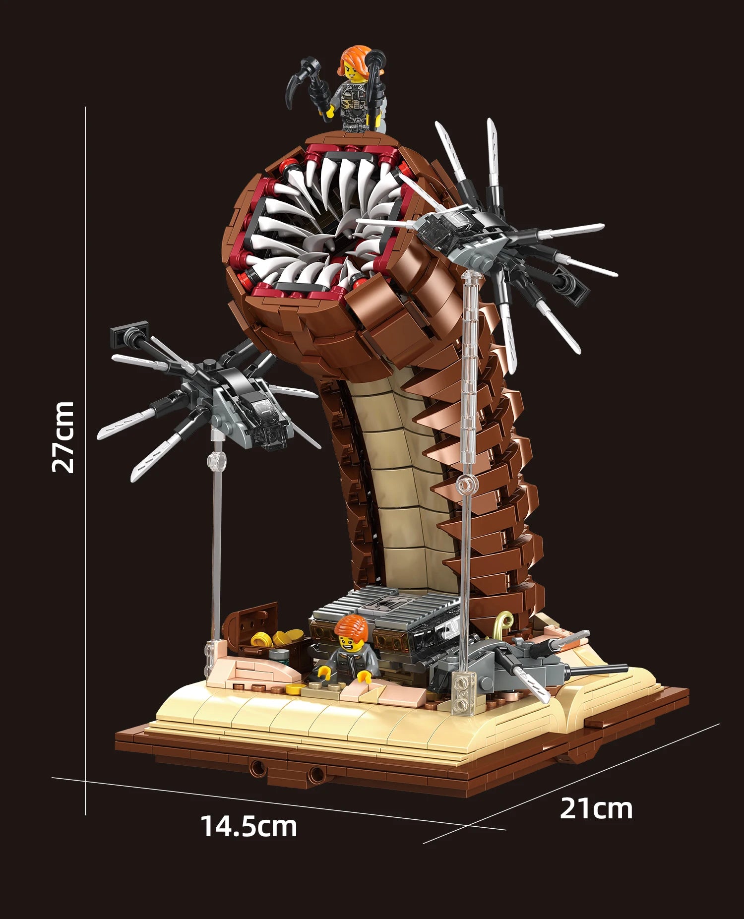 1688PCS MOC Movie Building Blocks Sci-Fi Planet Dune Sandworm Ornithopter Scene Models Assembly Bricks Toys For Children Gift