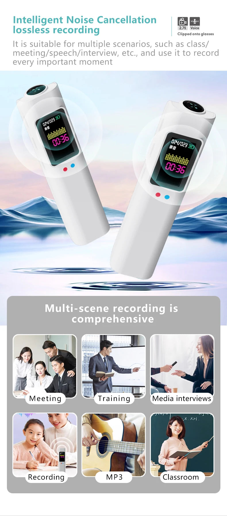 Xiaomi 4K Mini FPV Eyeglasses Video Shooting Micro-camera HD WiFi Intelligent Headset Glasses Video&Sound Recording WiFi APP