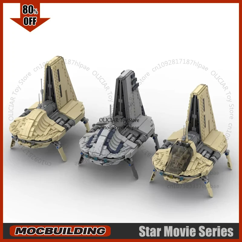 MOC Star Movie Space Transport Shuttle Building Blocks Technology Bricks Set Assembling Model Toys For Collection Display Gift