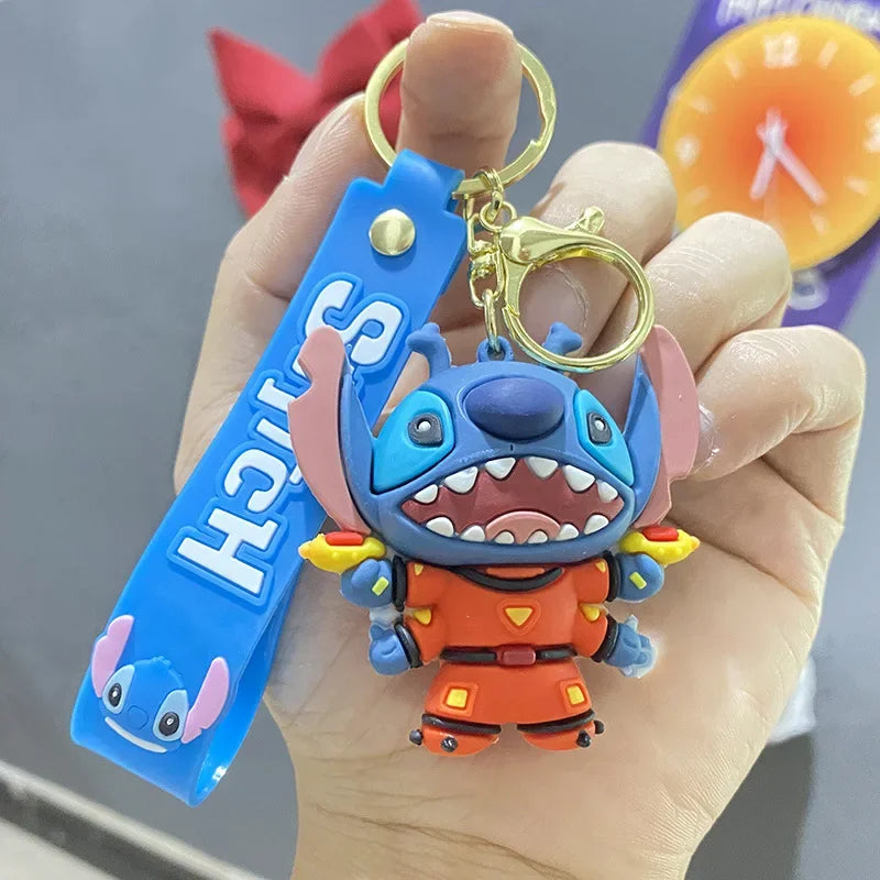 Cartoon Lilo & Stitch Keychains for Women Men Fans Cute Stitch Angel Lilo Keyrings Car Keys Holder Gifts for Friends