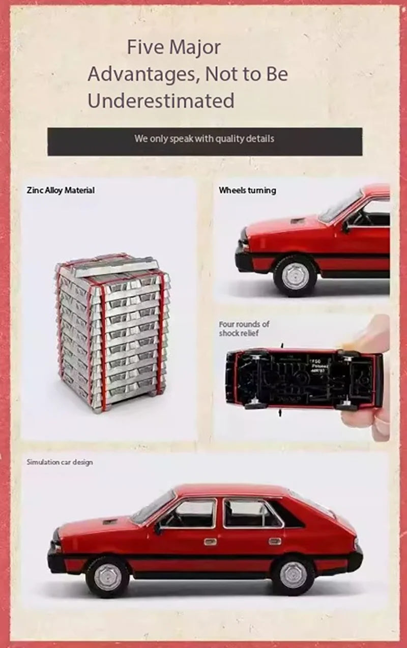 Perka 1:64 Scale FSO Polonez MR'87/M21 GAZ-21 Volga Alloy Car Model Static Display Hobby Collection