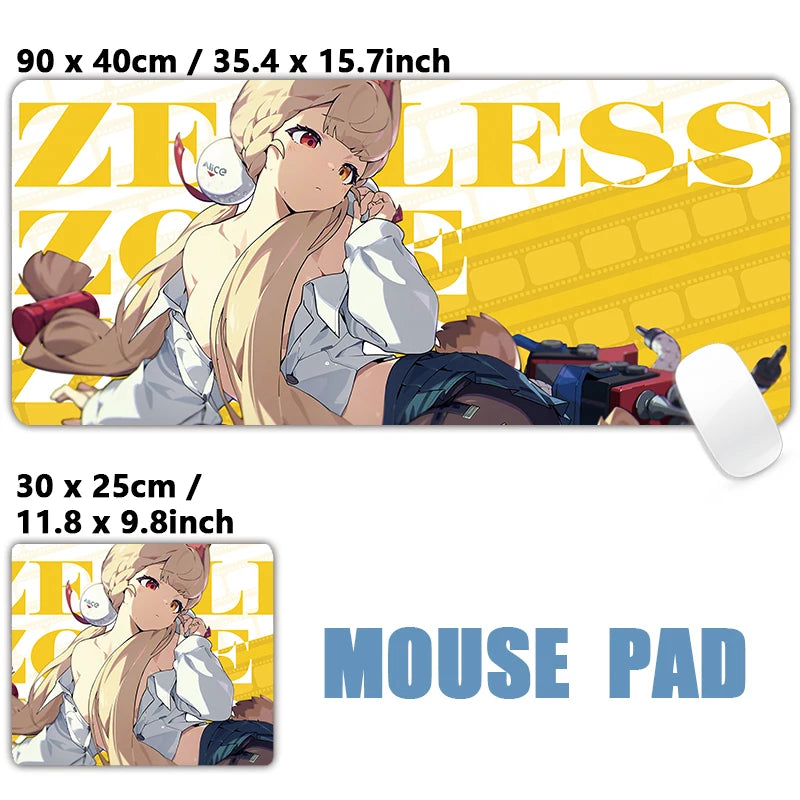 ZZZ Gaming Hoshimi Miyabi Mouse Pad Evelyn Yuzuha Anby Ellen Zenless Zone Zero Keyboard Desk Mats XXL Anime Girls Mousepad