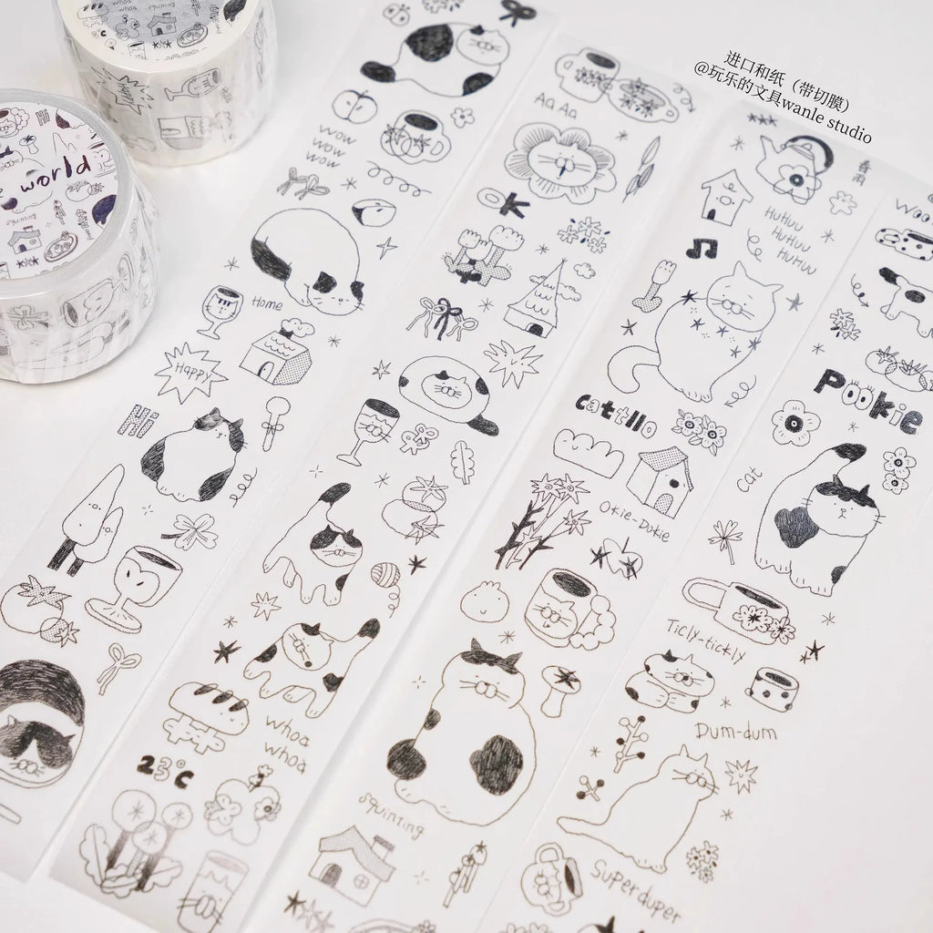 1szt/1lot Dekoracyjne taśmy klejące Zabawne artykuły papiernicze Scrapbooking DIY Papier Japońskie naklejki