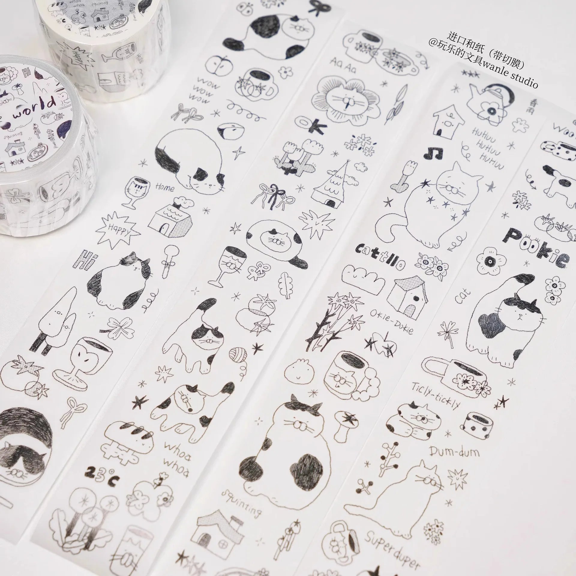 1szt/1lot Dekoracyjne taśmy klejące Zabawne artykuły papiernicze Scrapbooking DIY Papier Japońskie naklejki