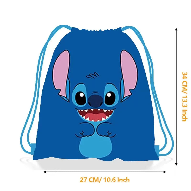 6/24pcs Lilo & Stitch Storage Bag Nonwoven Pink Angel Stitch Drawstring Bags Party Decor Kids Birthday Christmas Gift