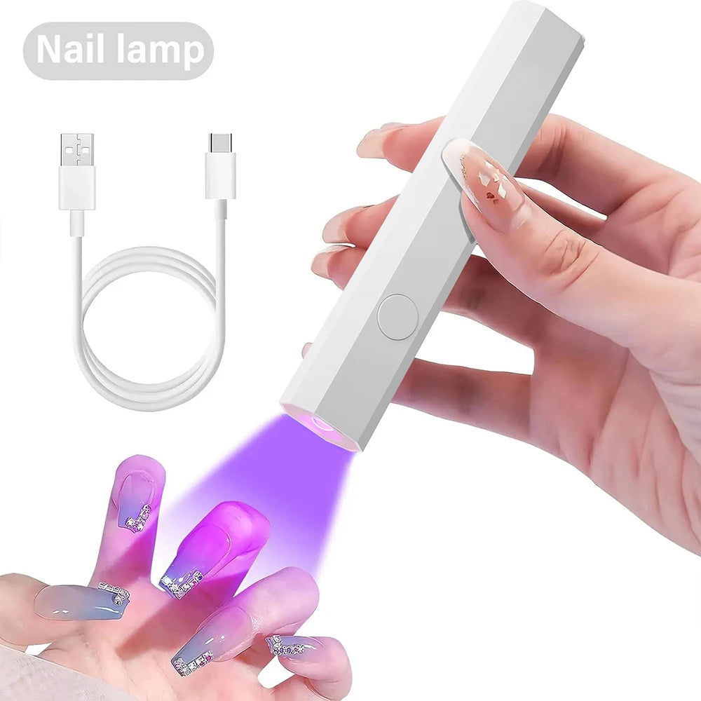 YIKOOLIN UV Light for Gel Nails Mini UV Nail Lamp Professional LED Light for Curing Gel Polish 2 Timing Modes for DIY Home Salon
