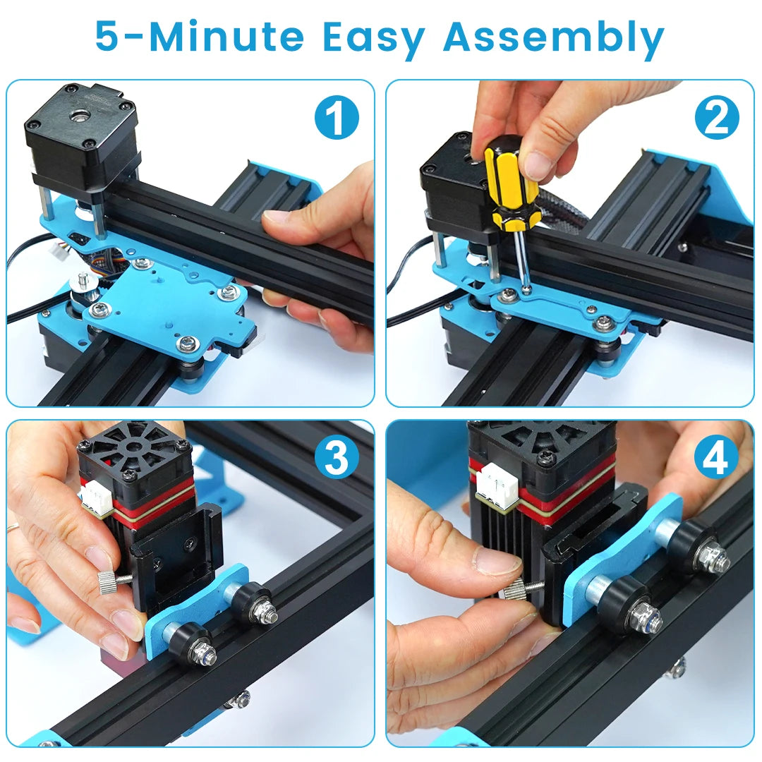 TYVOK 5W Mini Portable Laser Engraver A1 Mini DIY Wood Painted Acrylic Glass Leather Cut Engrave Logo 445±5nm 3.5W Laser Engravi