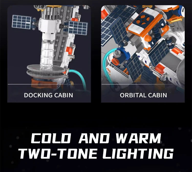 New Creative Technology Space Station Transparent Globe Building Blocks High Tech Construction Bricks Set Toy Gifts For Children