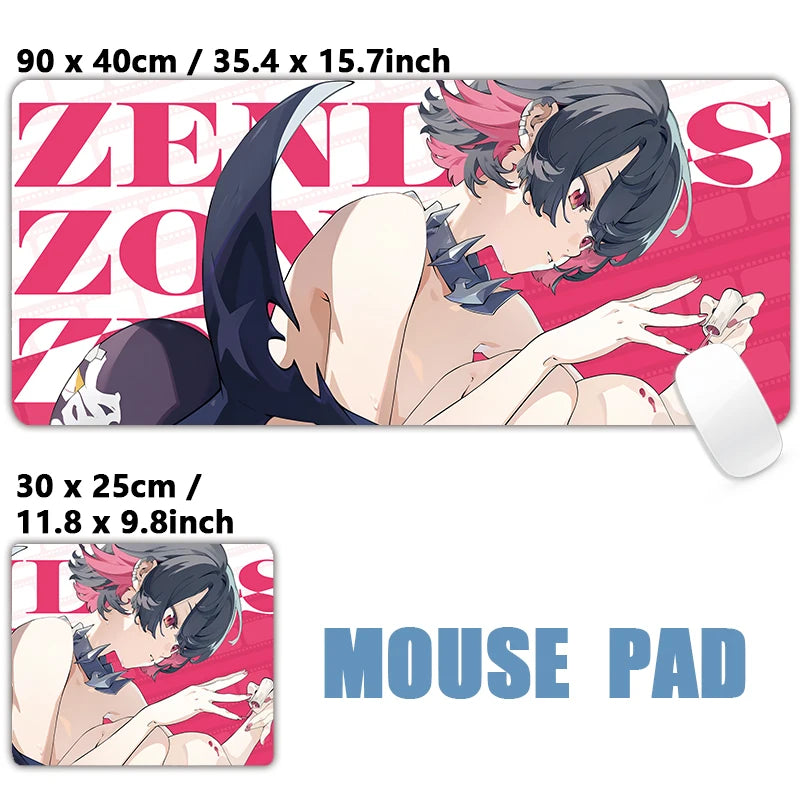 ZZZ Gaming Hoshimi Miyabi Mouse Pad Evelyn Yuzuha Anby Ellen Zenless Zone Zero Keyboard Desk Mats XXL Anime Girls Mousepad