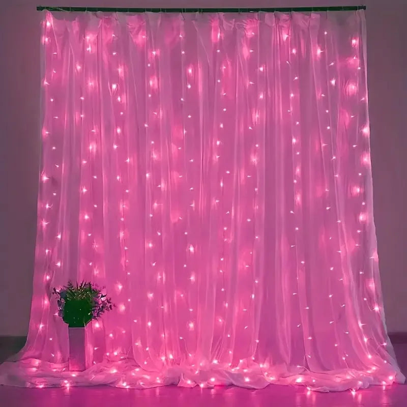 Wedding Garland Fairy Lights Outdoor 8 Mode LED USB Curtain Light String Christmas Tree Holiday Decoration Garden Light