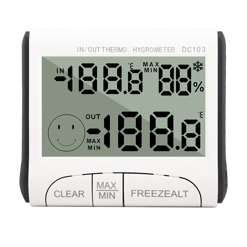 DC103 Temperature Humidity Meter LCD Display Digital Thermometer Hygrometer Mini Weather Station Temp Tester with Sensor
