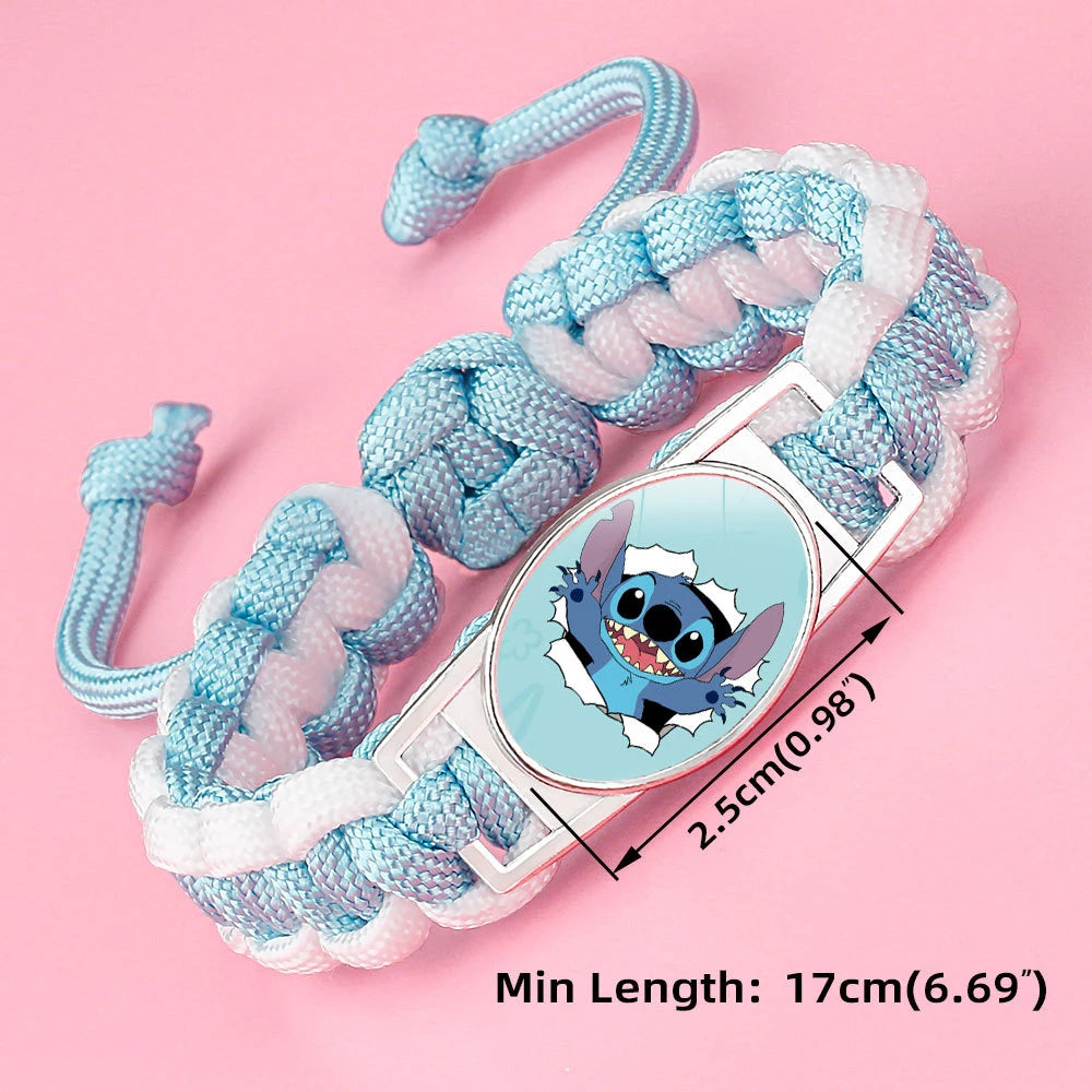 Kawaii Stitch Handwoven Bracelets Lilo Stitch Cartoon Anime Women Jewelry Decoration Woven Bracelet Party Birthday Gifts Girls