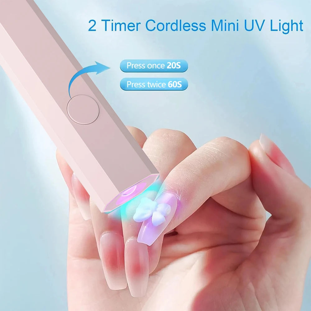 YIKOOLIN UV Light for Gel Nails Mini UV Nail Lamp Professional LED Light for Curing Gel Polish 2 Timing Modes for DIY Home Salon