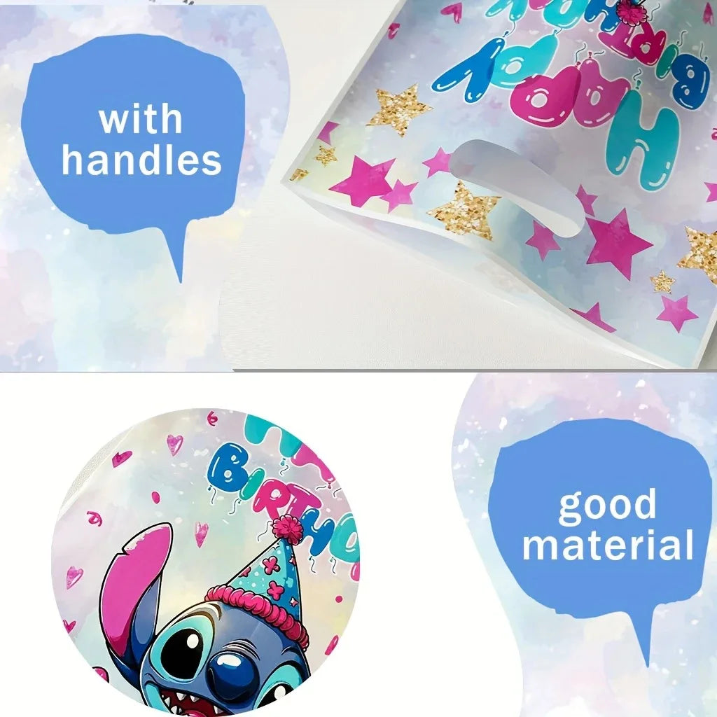 Kawaii Stitch Gift Bags Candy Loot Handbags Kids Birthday Party Supplies Decoration Theme Gift Filled Bag Toys Kids Party Favors