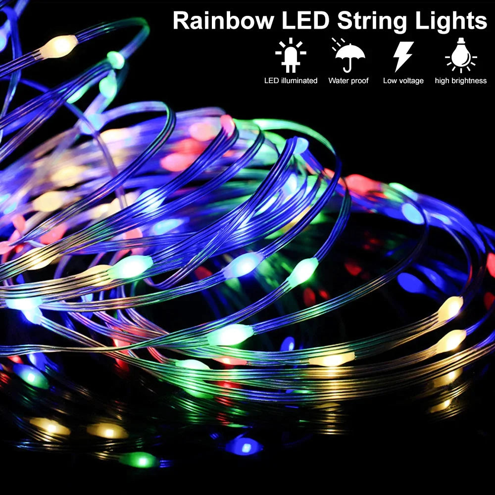 String LED Bluetooth Fairy Lights Dreamcolor RGBIC DIY Party Christmas Tree Lights Wedding Decor Garland USB Lamp 15M/10M/5M