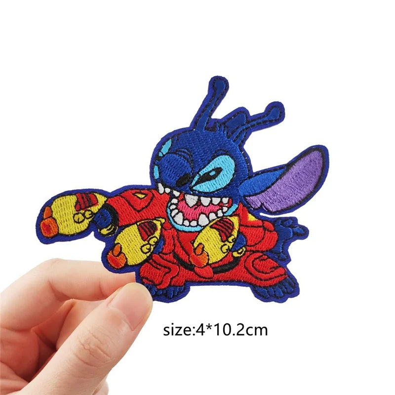 Stitch Clothes Badges Iron On Patches Appliques Embroidered Music cartoon Stripes for Clothes Jacket Jeans Diy Decoration