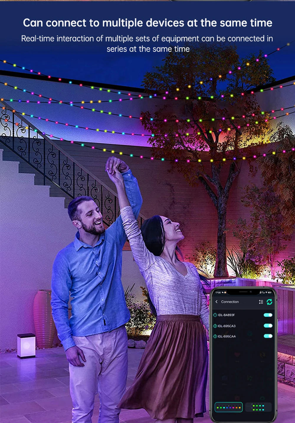 20M RGBIC LED String Bluetooth USB Music Dream Color Light 5V Christmas Birthday Party Garland Decor Fairy Lights Home