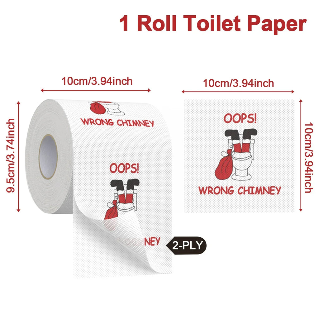 1/5pcs Happy 2026 New Year Christmas Toilet Roll Paper Xmas Tissue Roll Kitchen Home Decoration Holiday Party Supplies