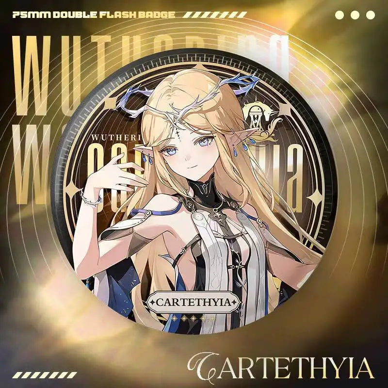 New Wuthering Waves 75MM Laser Brooch Chisa Mornye Lynae Lucilla Badge Pin Cartoon Anime Game Cosplay Jewelry Cute Gift