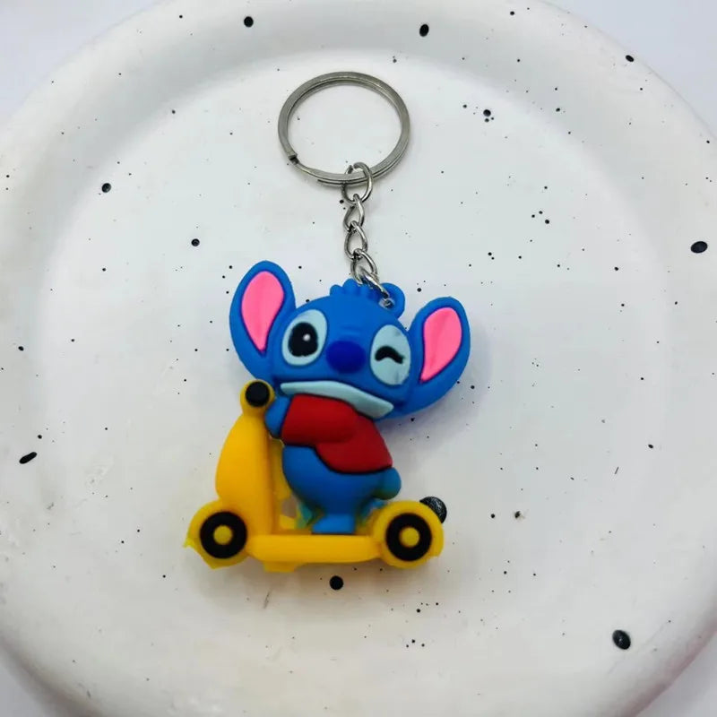 10Pcs/Lot Cartoon Keychain Cartoon Lilo & Stitch Cute Doll Keyring Ornament Key Chain Car Pendant Kids Gifts