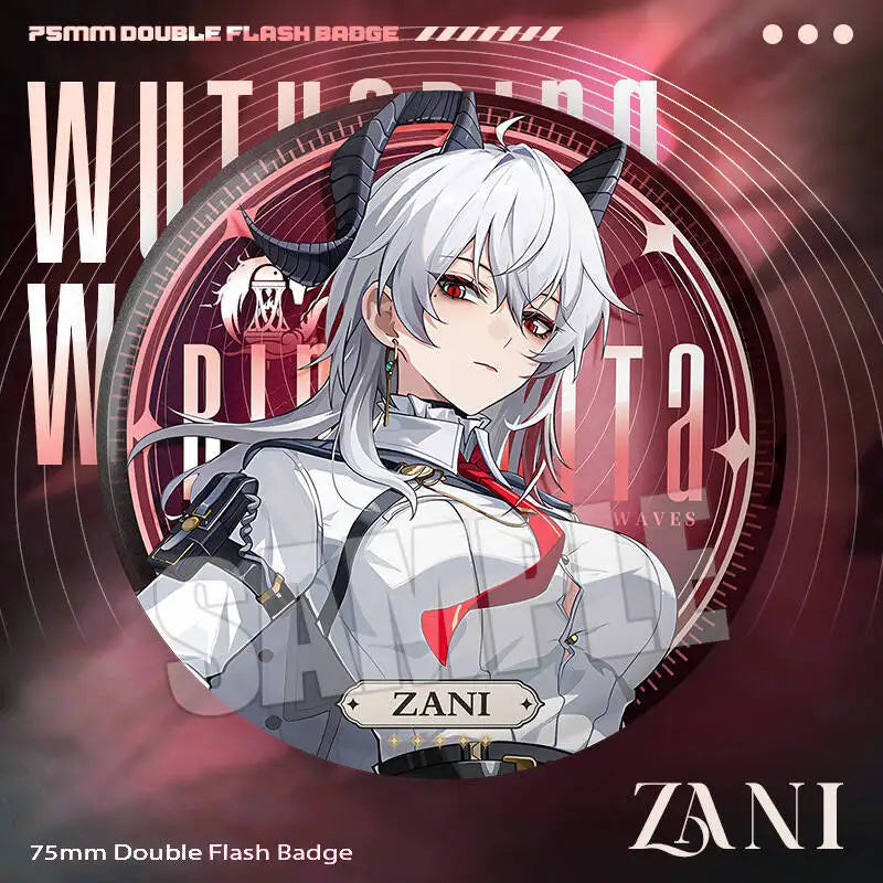 New Wuthering Waves 75MM Laser Brooch Chisa Mornye Lynae Lucilla Badge Pin Cartoon Anime Game Cosplay Jewelry Cute Gift