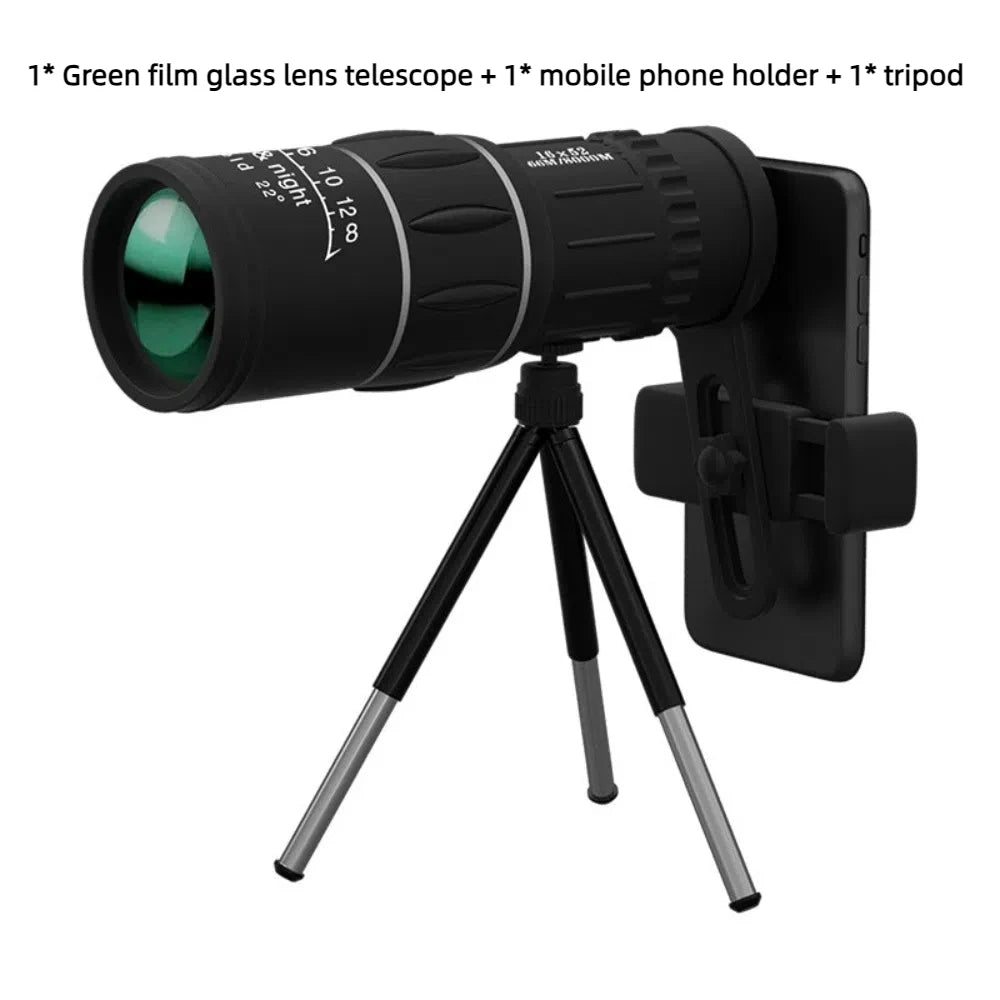 New 16x52 Monocular Telescope High-Power Dual Focus HD Zoom Scope Long Range High Magnification Night Spyglass Telescope Outdoor