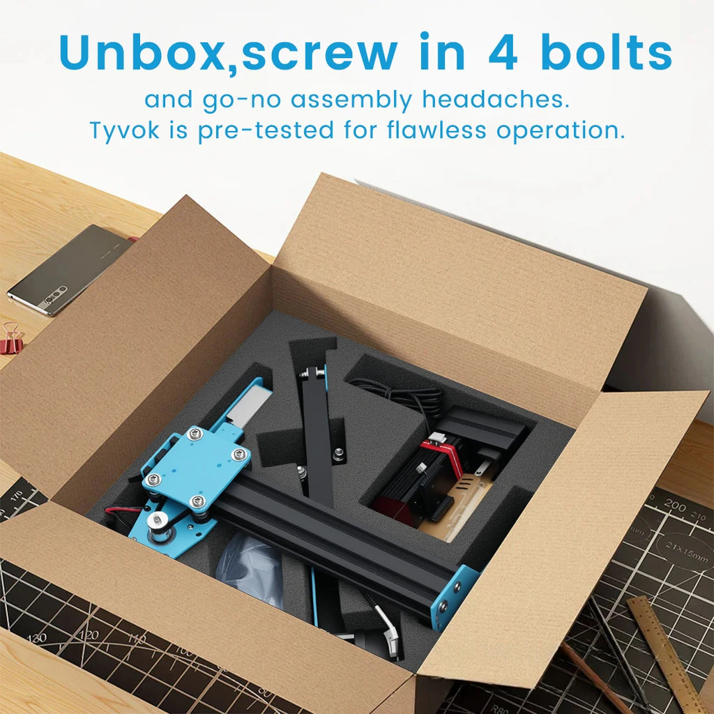 TYVOK 5W Mini Portable Laser Engraver A1 Mini DIY Wood Painted Acrylic Glass Leather Cut Engrave Logo 445±5nm 3.5W Laser Engravi