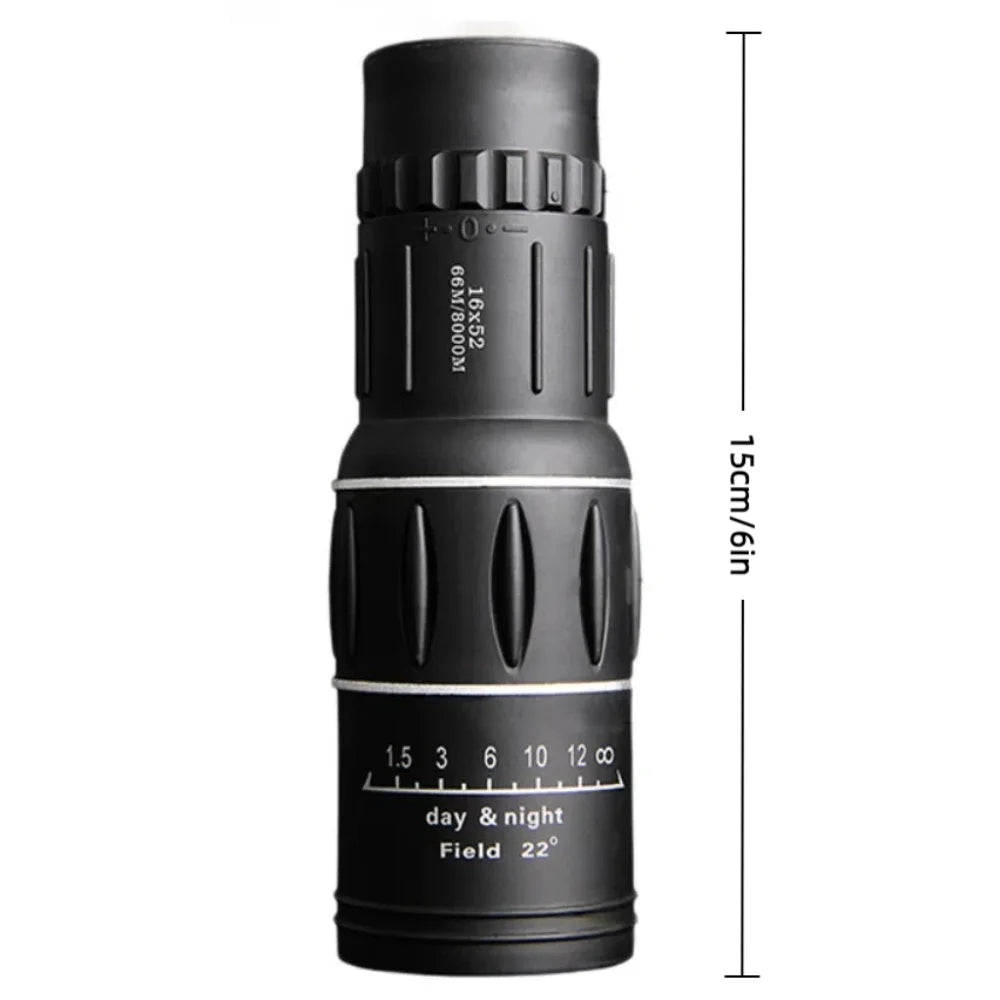New 16x52 Monocular Telescope High-Power Dual Focus HD Zoom Scope Long Range High Magnification Night Spyglass Telescope Outdoor