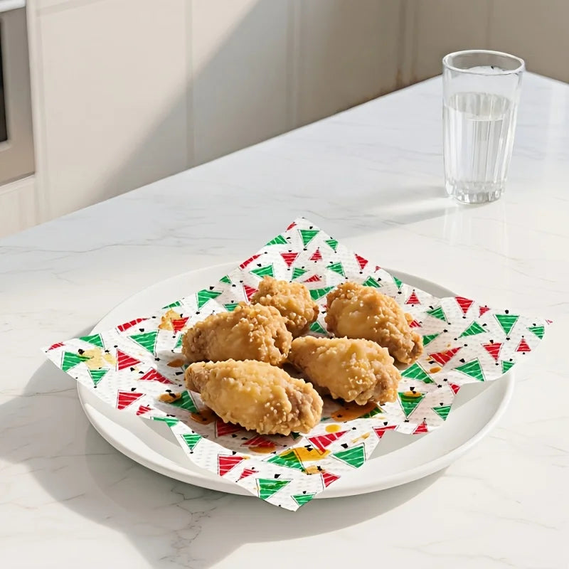 Christmas Kitchen Paper Towels Thick 3 Ply Disposable Cleaning Roll Strong Absorbent Wet And Dry Household Tissue Roll