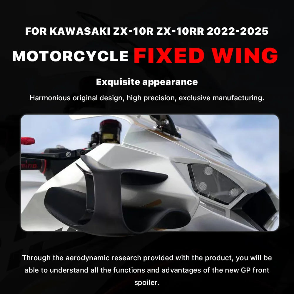 ZX-10R Fairing front side Fixed Wing For Kawasaki  ZX10R ZX 10RR 2022-2025 Motorcycle Accessories Spoile Winglet Cowl Wing