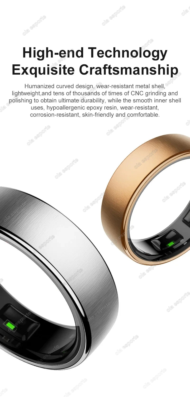 2025 New in Smart Ring For Men Women Ring Bluetooth Health Monitor Smartring IP68&5ATM Waterproof Multi-sport Modes Smartring