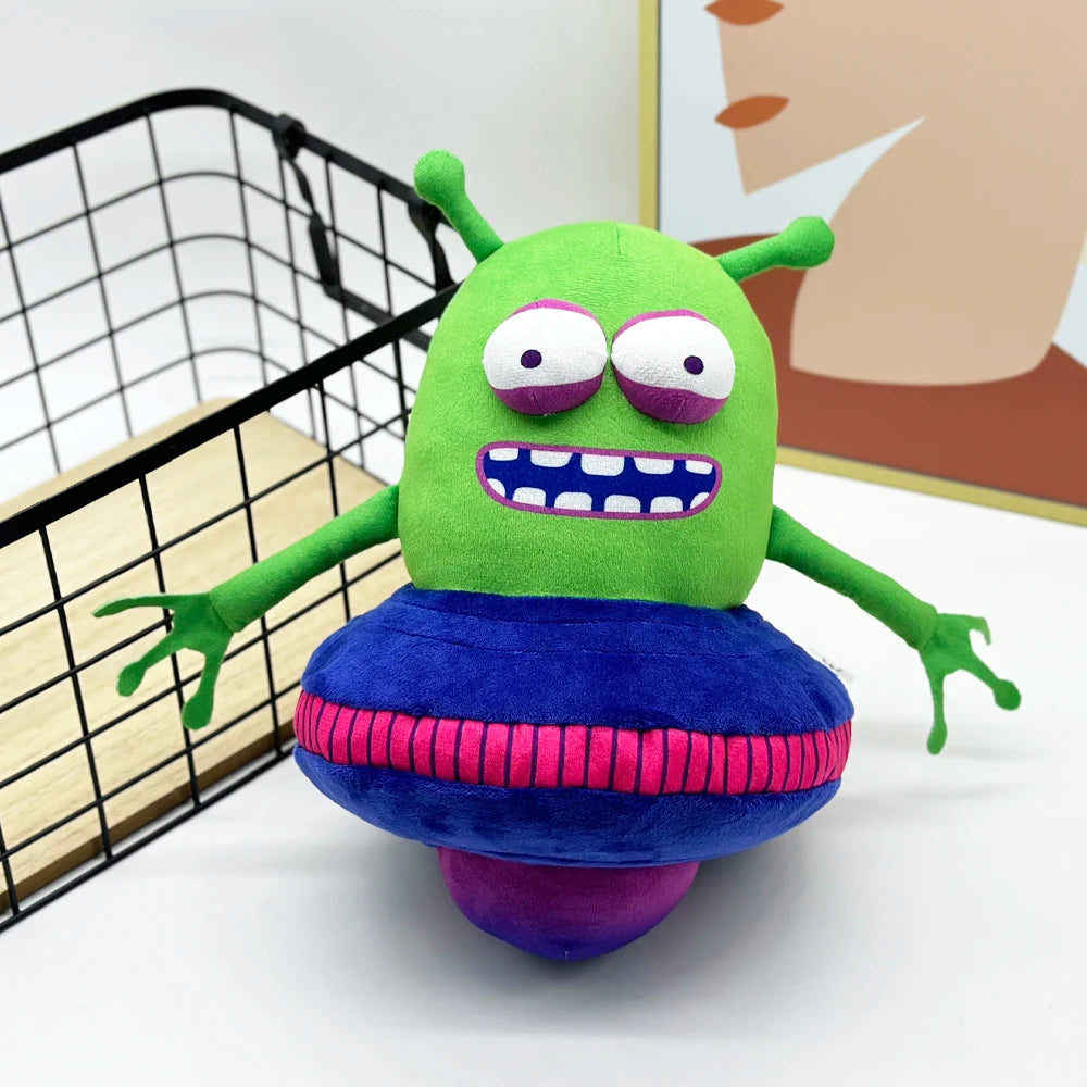 Astro Bot fun cartoon anime related characters, green flying saucer alien plush toy accompanying doll gift for Christmas