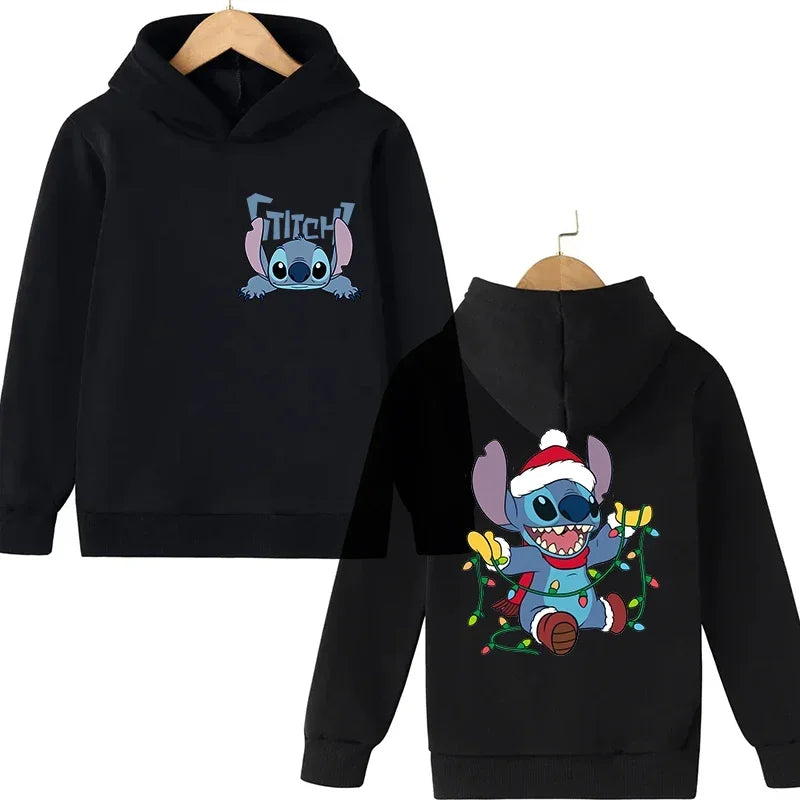 Y2k Anime Stitch Hoodie Children Cartoon Clothes Kid Girl Boy Lilo and Stitch Sweatshirt Manga Hoody Baby Casual Top