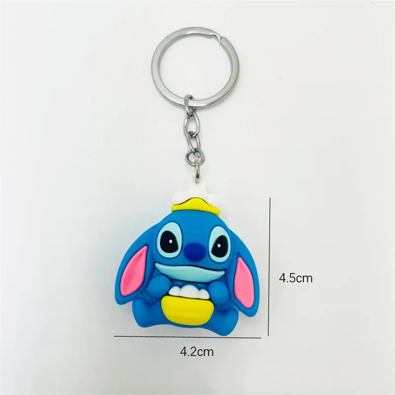 10Pcs/Lot Cartoon Keychain Cartoon Lilo & Stitch Cute Doll Keyring Ornament Key Chain Car Pendant Kids Gifts