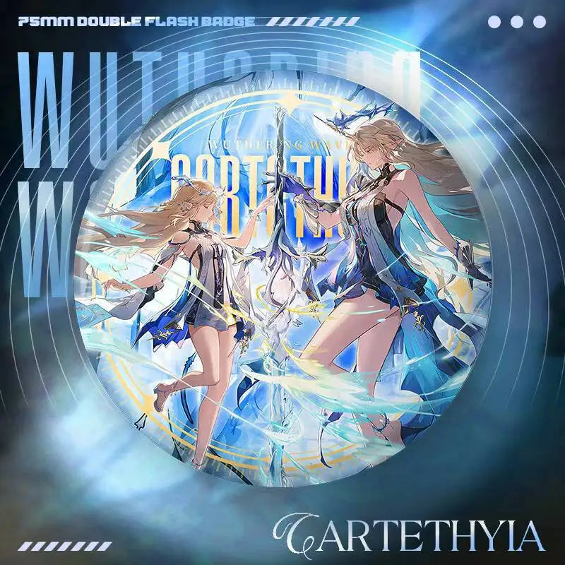 New Wuthering Waves 75MM Laser Brooch Chisa Mornye Lynae Lucilla Badge Pin Cartoon Anime Game Cosplay Jewelry Cute Gift