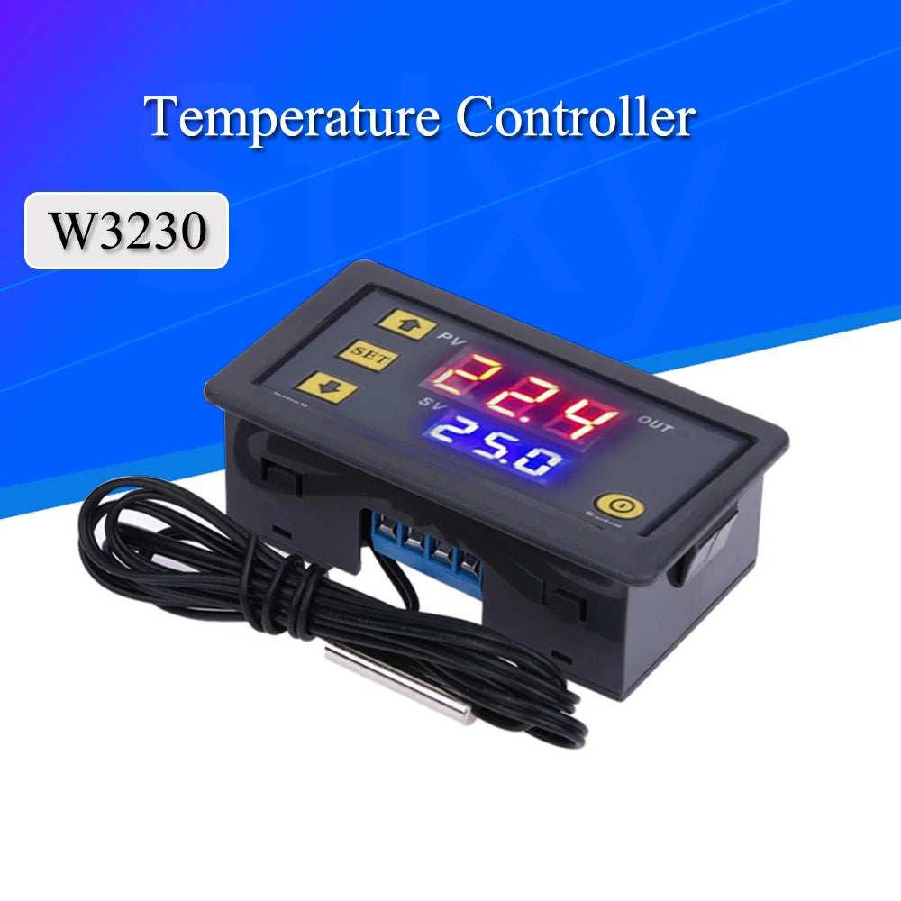 W3230 Mini Digital Temperature Controller 12V 24V 220V Thermostat Regulator Heating Cooling Control Thermoregulator With Sensor