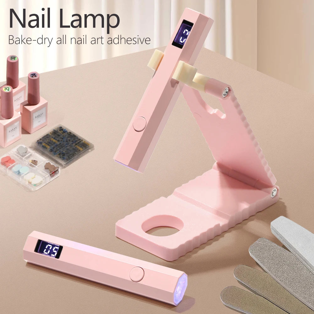 YIKOOLIN UV Light for Gel Nails Mini UV Nail Lamp Professional LED Light for Curing Gel Polish 2 Timing Modes for DIY Home Salon
