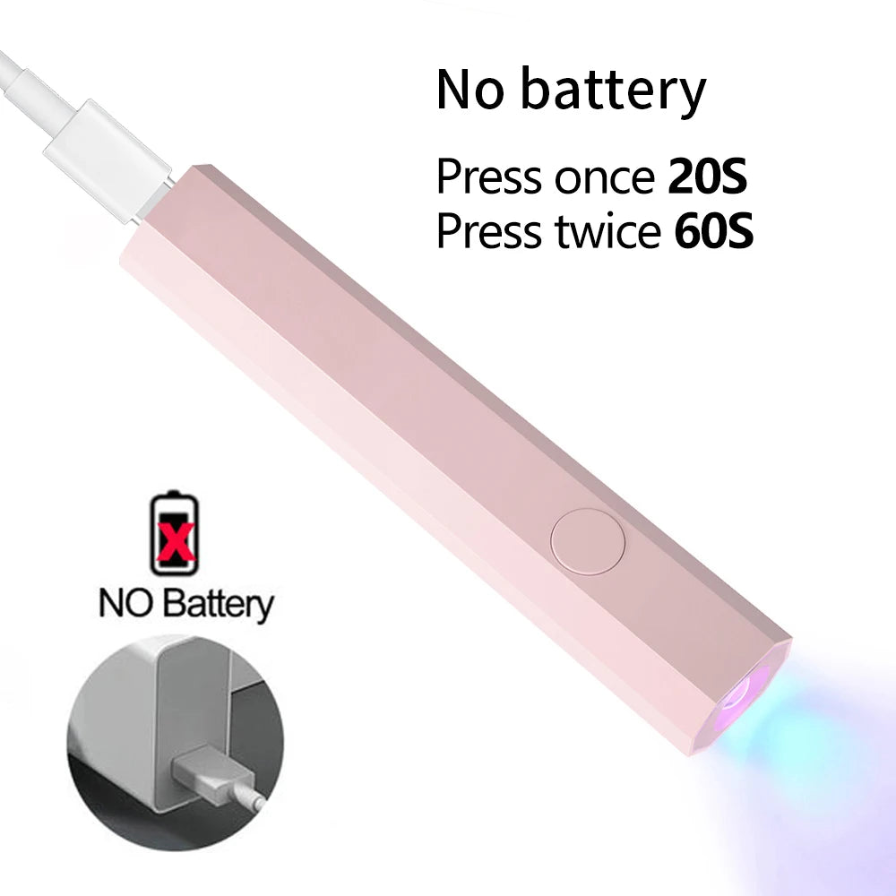 YIKOOLIN UV Light for Gel Nails Mini UV Nail Lamp Professional LED Light for Curing Gel Polish 2 Timing Modes for DIY Home Salon