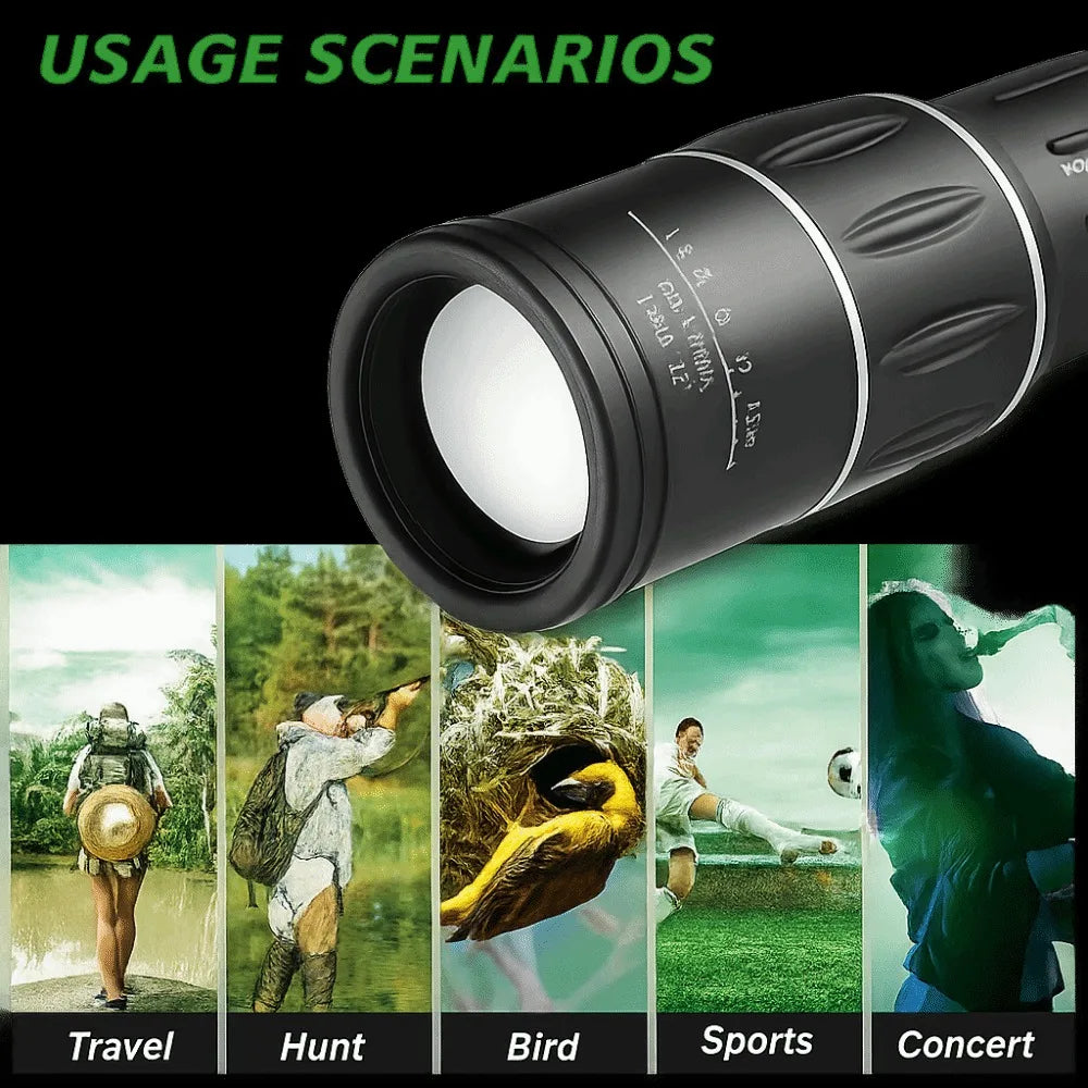 New 16x52 Monocular Telescope High-Power Dual Focus HD Zoom Scope Long Range High Magnification Night Spyglass Telescope Outdoor