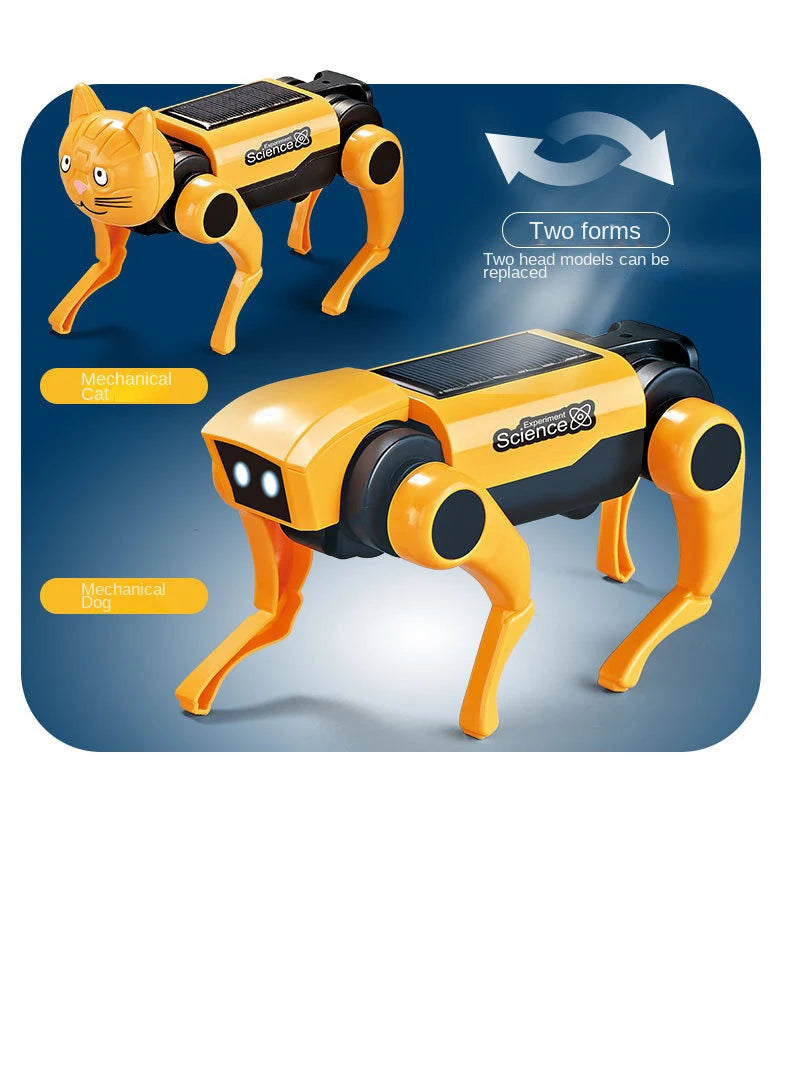 Science Teaching Assembling Set Powered Learning Model Walking Animal Kids Education Toys DIY Solar Robot Dog Mechanical Cat Toy