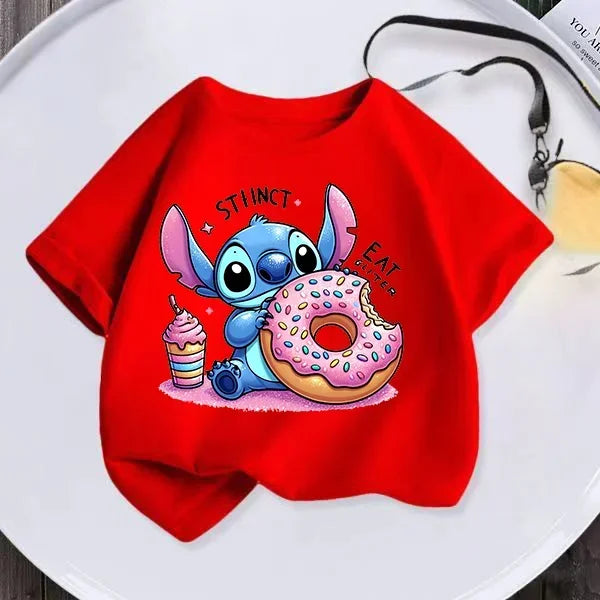 Kawaii Lilo Stitch Cartoon T Shirt Children Kids Stitch Cute Manga T-shirt Y2k Graphic Tshirt Girl Boy Top Tees Lilo and Stitch