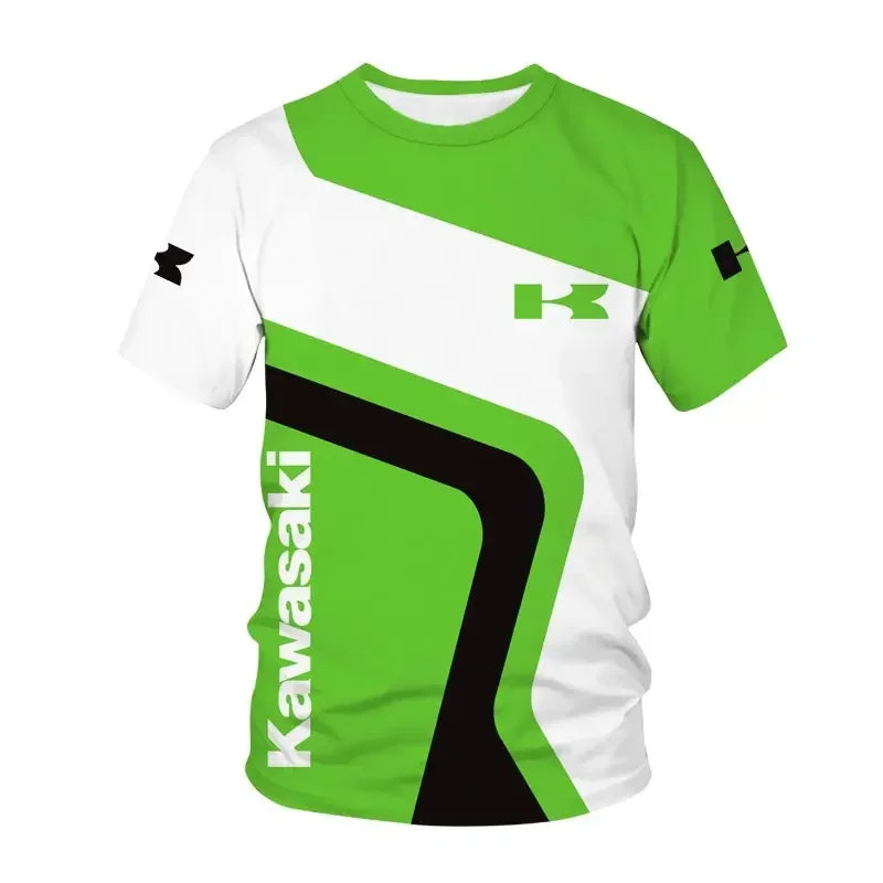 Kawasaki Motorcycle Racing 3D Printed Men's T-shirt Quick Drying Clothing Loose Sportswear Oversized Casual Short Sleeve For Men