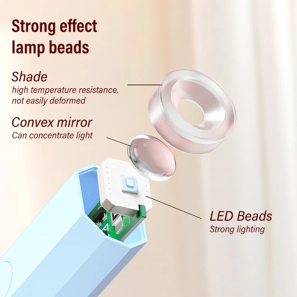 YIKOOLIN UV Light for Gel Nails Mini UV Nail Lamp Professional LED Light for Curing Gel Polish 2 Timing Modes for DIY Home Salon