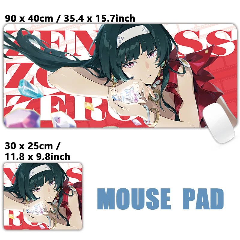 ZZZ Gaming Hoshimi Miyabi Mouse Pad Evelyn Yuzuha Anby Ellen Zenless Zone Zero Keyboard Desk Mats XXL Anime Girls Mousepad