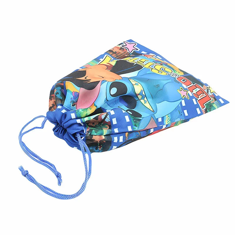 New Anime Stitch Bundle Pocket Kawaii Lilo & Stitch Storage Bag Cartoon Non Woven Drawstring Bag Children Party Gifts