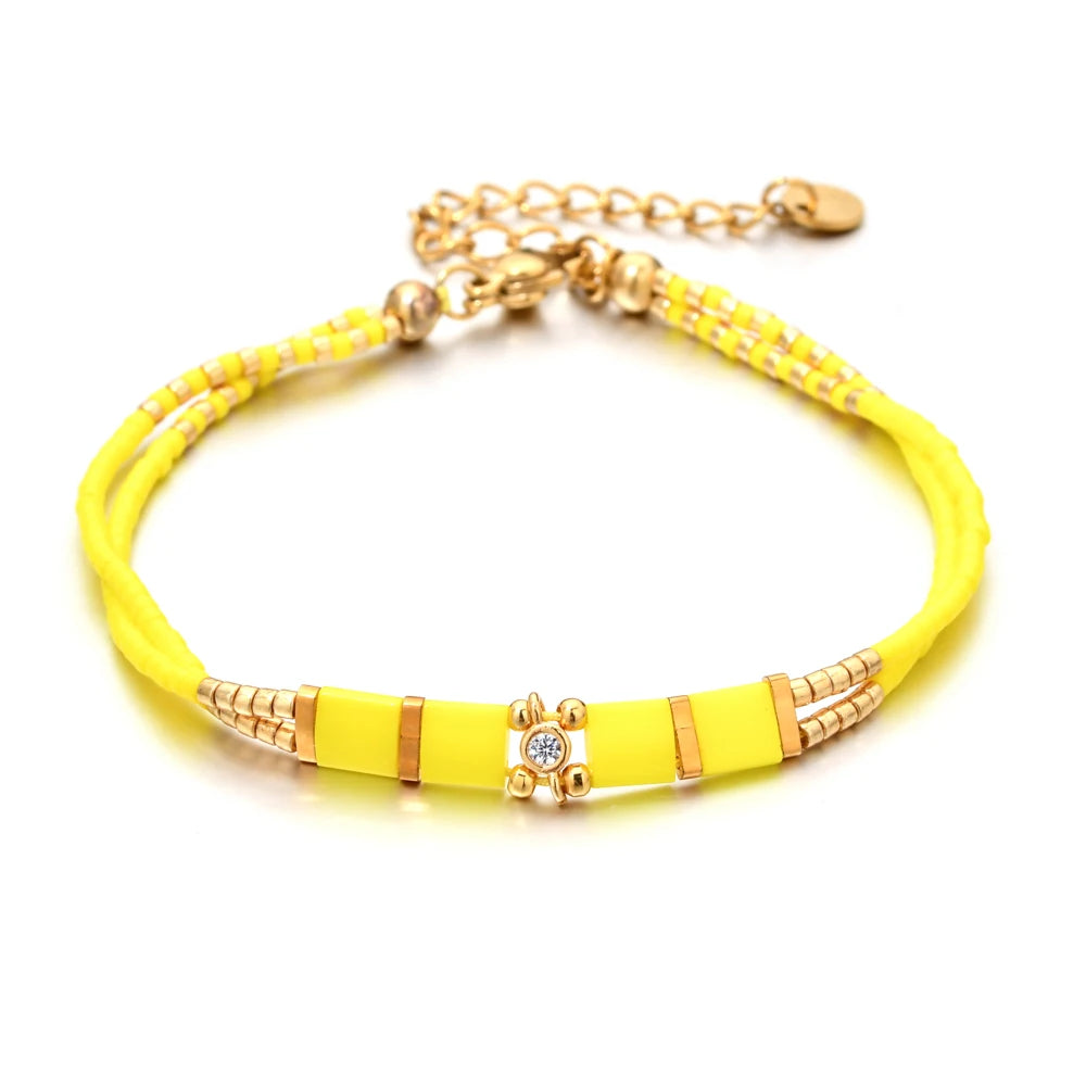 ZMZY New Miyuki Beads Design Bohemian Tila Beads Bracelet Handmade White Beads Woven Adjustable Hot Jewelry Gifts For Friend