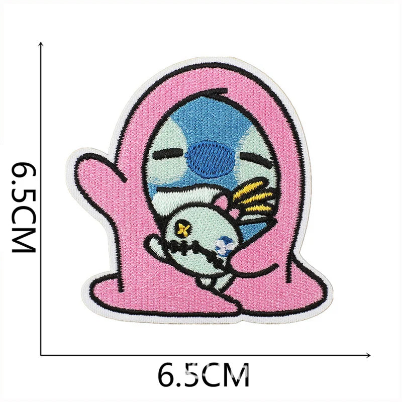 Stitch Clothes Badges Iron On Patches Appliques Embroidered Music cartoon Stripes for Clothes Jacket Jeans Diy Decoration
