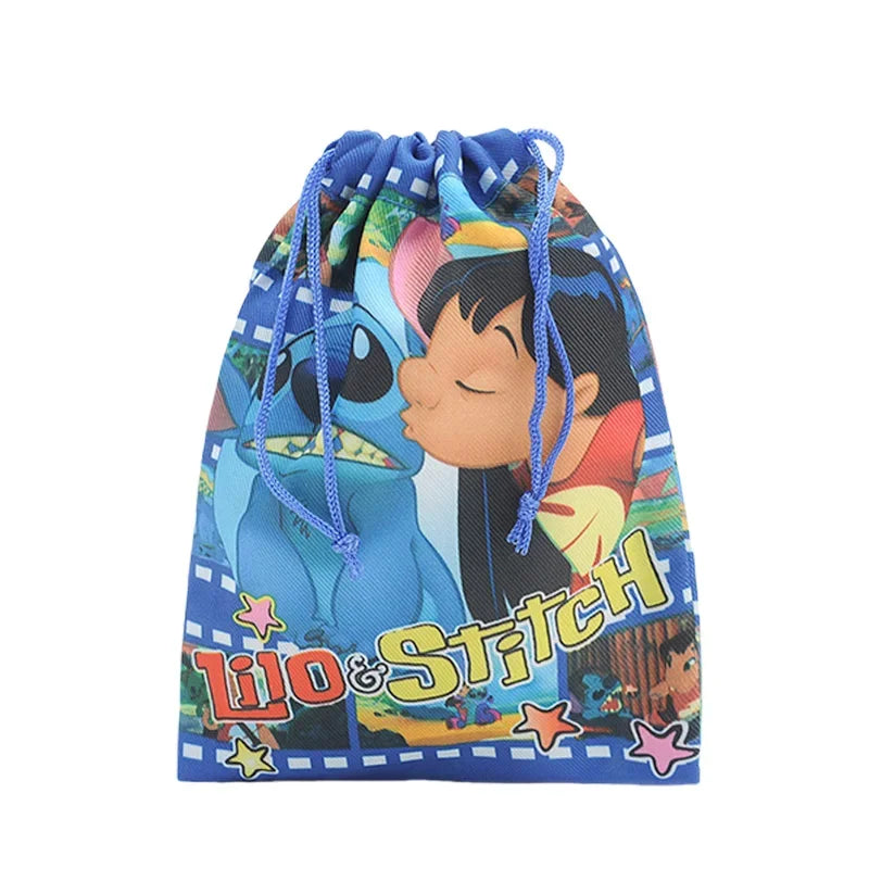 New Anime Stitch Bundle Pocket Kawaii Lilo & Stitch Storage Bag Cartoon Non Woven Drawstring Bag Children Party Gifts