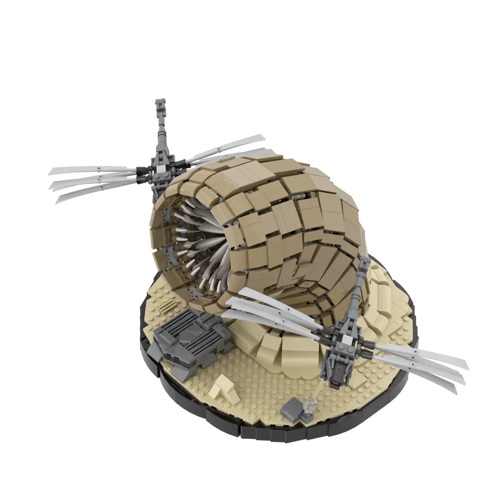 Gobricks MOC Dune Ornithopter Bricks Model Science Movie Atreides Dune Helicopter Sandworm Building Blocks Set Toys Gift