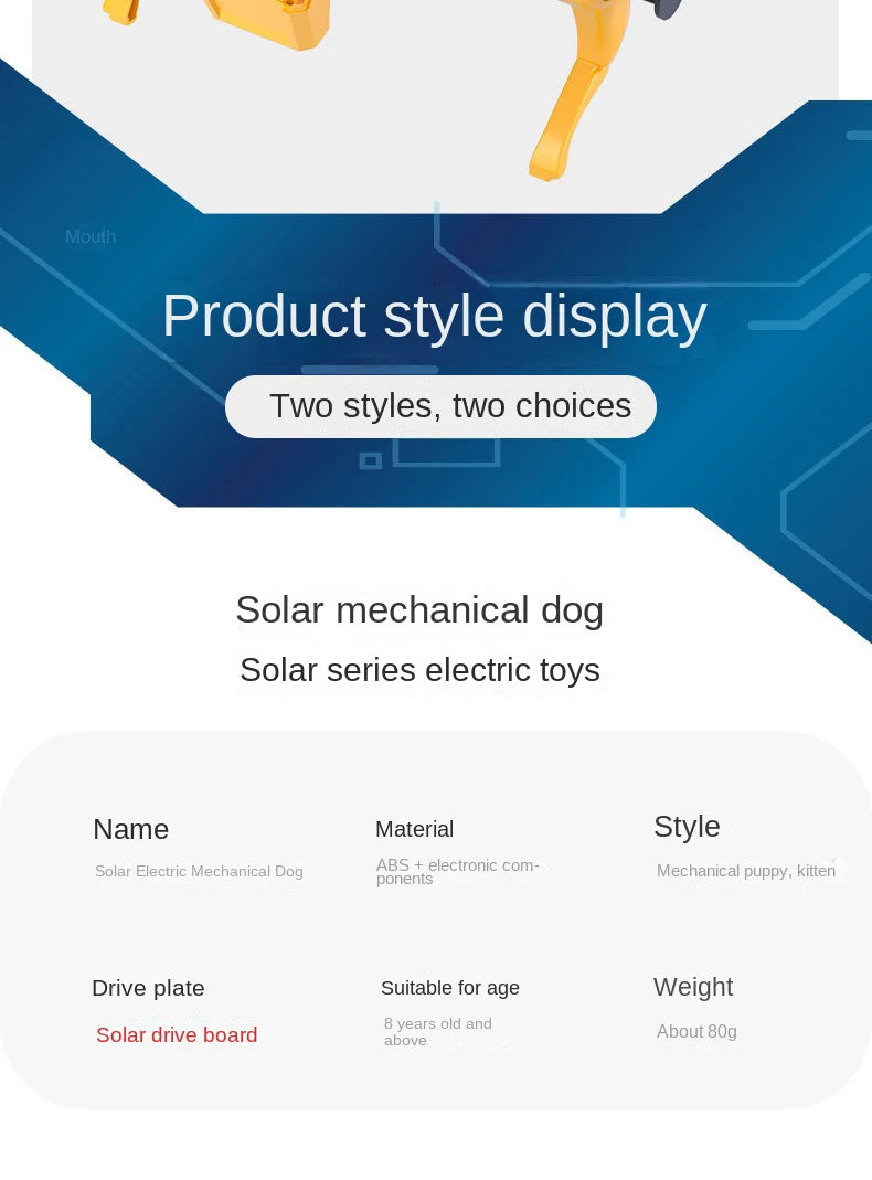 Science Teaching Assembling Set Powered Learning Model Walking Animal Kids Education Toys DIY Solar Robot Dog Mechanical Cat Toy